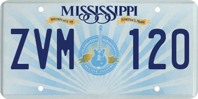 MS license plate ZVM120