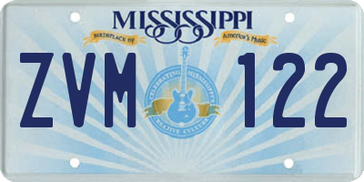 MS license plate ZVM122