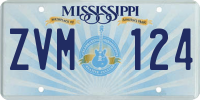 MS license plate ZVM124