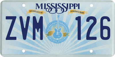 MS license plate ZVM126