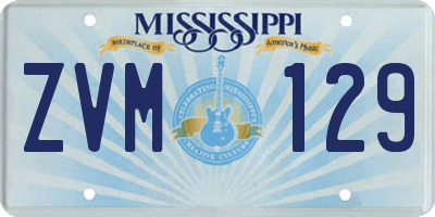 MS license plate ZVM129