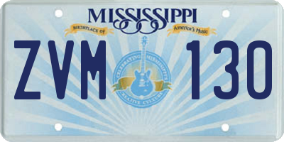 MS license plate ZVM130