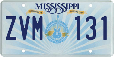 MS license plate ZVM131