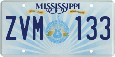 MS license plate ZVM133