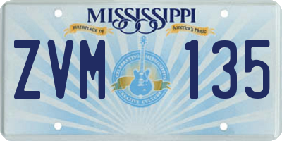 MS license plate ZVM135