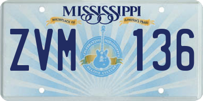 MS license plate ZVM136