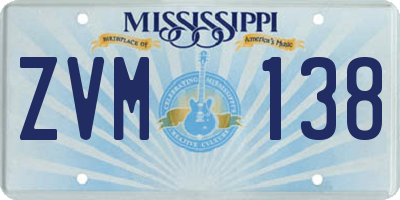 MS license plate ZVM138