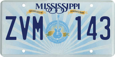 MS license plate ZVM143