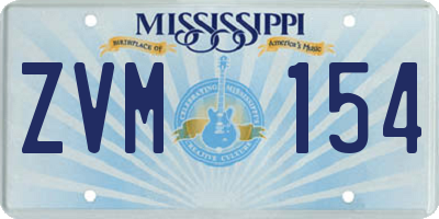 MS license plate ZVM154