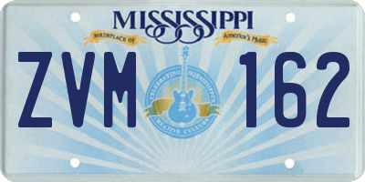 MS license plate ZVM162