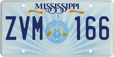 MS license plate ZVM166