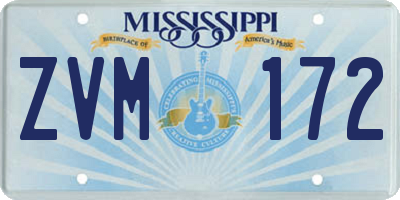 MS license plate ZVM172