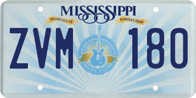 MS license plate ZVM180