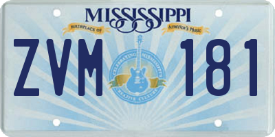 MS license plate ZVM181