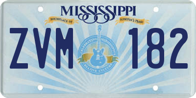 MS license plate ZVM182