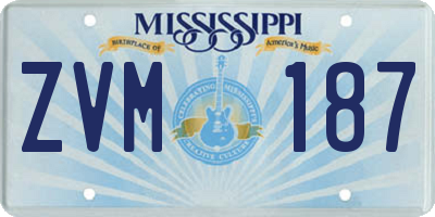 MS license plate ZVM187