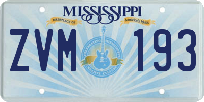 MS license plate ZVM193