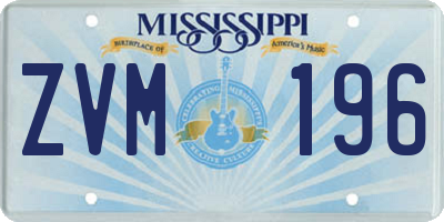 MS license plate ZVM196