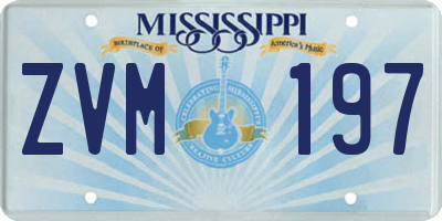 MS license plate ZVM197