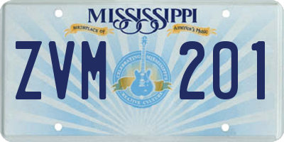 MS license plate ZVM201