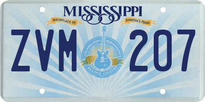 MS license plate ZVM207