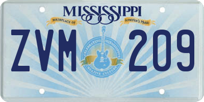 MS license plate ZVM209