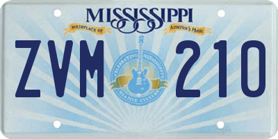 MS license plate ZVM210