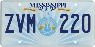 MS license plate ZVM220