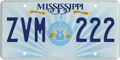 MS license plate ZVM222
