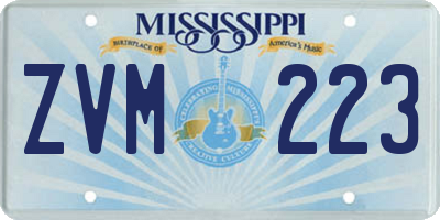 MS license plate ZVM223