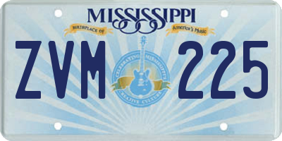 MS license plate ZVM225