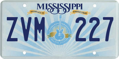 MS license plate ZVM227