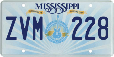 MS license plate ZVM228