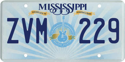 MS license plate ZVM229