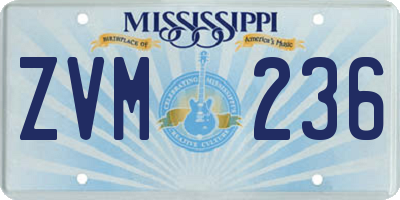 MS license plate ZVM236