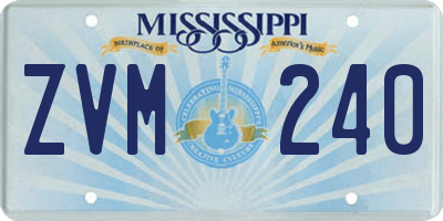 MS license plate ZVM240