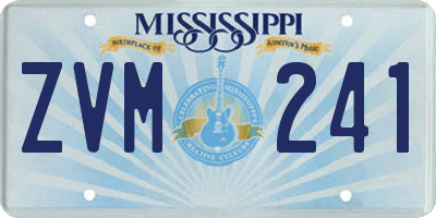 MS license plate ZVM241