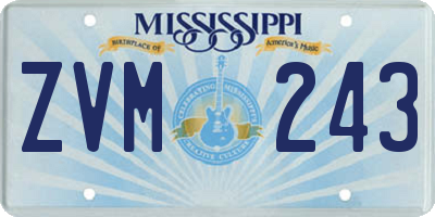 MS license plate ZVM243