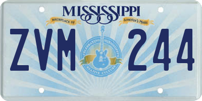 MS license plate ZVM244