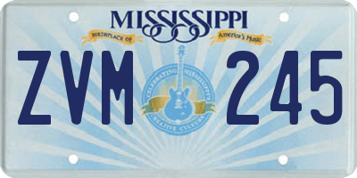 MS license plate ZVM245
