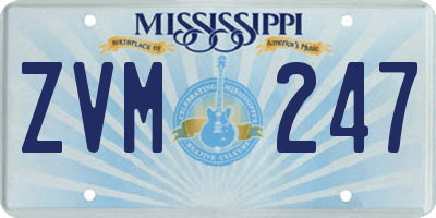 MS license plate ZVM247