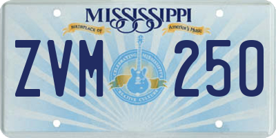 MS license plate ZVM250