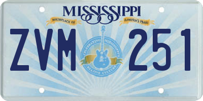 MS license plate ZVM251