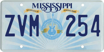 MS license plate ZVM254