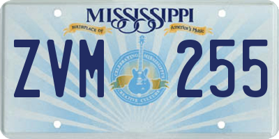 MS license plate ZVM255