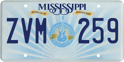 MS license plate ZVM259