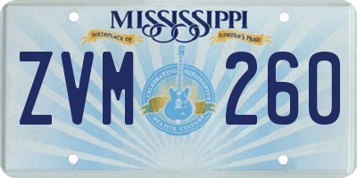 MS license plate ZVM260