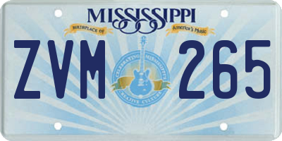 MS license plate ZVM265