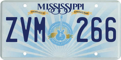 MS license plate ZVM266