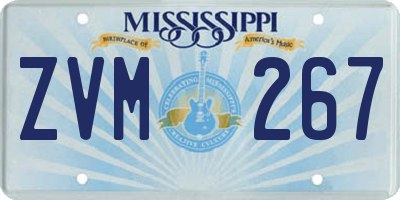 MS license plate ZVM267